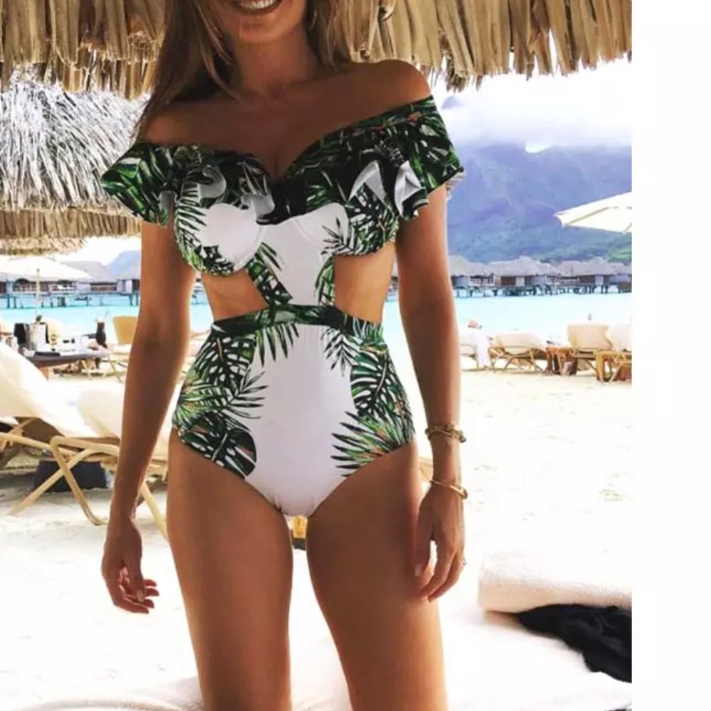 New Cute palm swimsuit